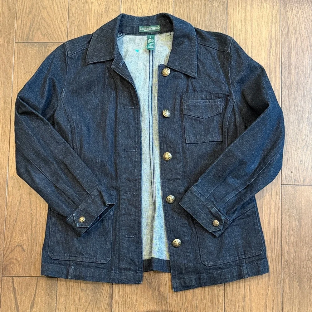 Lauren Jeans Company Ralph Lauren Dark Denim Jacket Small - C16-011 - Picture 1 of 8